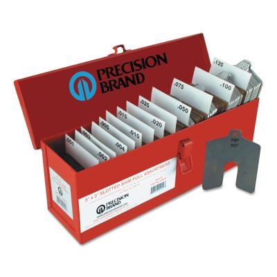 Precision Brand Slotted Shim Assortment Kits, 4 X 4 in, .001-1/8" Thick, Full Asst, 42920