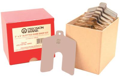 Precision Brand Slotted Shim Assortment Kits, 3 X 3 in, .001-.075" Thick, Shop Asst, 42955