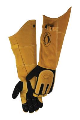 Caiman 2900 Pig Grain Palm and Knuckle Protection Mechanics Gloves, Medium, Black/Yellow, 2900-M