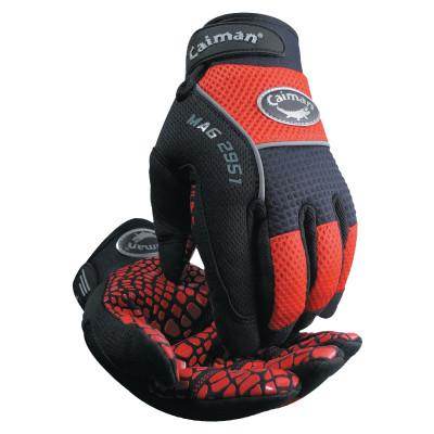 Caiman Silicon Grip Gloves, 2X-Large, Red/Black, 2951-XXL