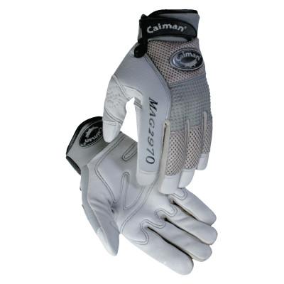 Caiman 2970 Deerskin Padded Palm Knuckle Protection Mechanics Gloves, 2X-Large, Gray, 2970-XXL