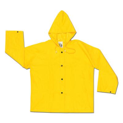 MCR Safety 300JH Wizard Hooded Rain Jackets, Nylon/PVC, Yellow, 16 in, 2X-Large, 300JHX2