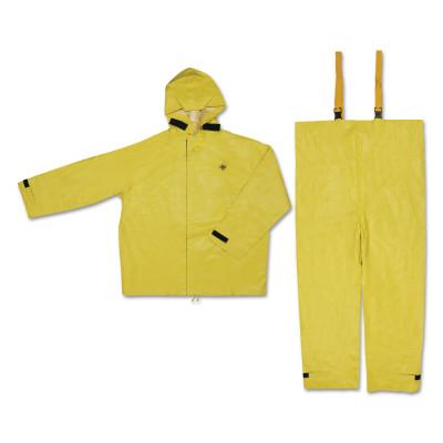 MCR Safety Hydroblast Suit Jackets with Attached Hoods and Bib Pants, 0.35 mm, Large, 8402L