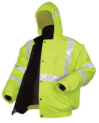 MCR Safety Luminator Bomber Plus Jackets, X-Large, Fluorescent Lime, BPCL3LXL