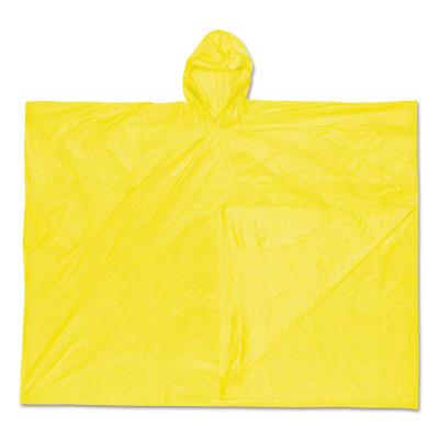 MCR Safety Schooner Poncho, 0.1 mm PVC Film, Yellow, One Size Fits All, O40