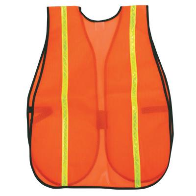 MCR Safety Safety Vests, One Size Fits Most, Orange w/Lime Stripe, V211R