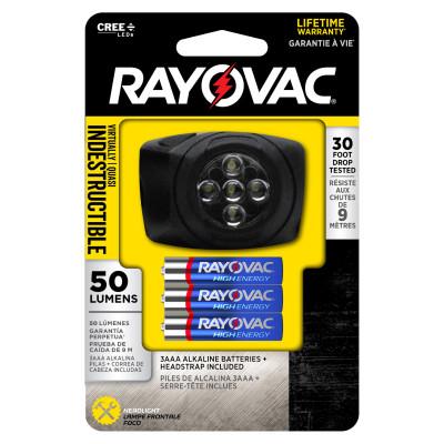 RAYOVAC?? 3AAA LED Headlight, 50 lm, Black, DIYHL3AAA-BXTB