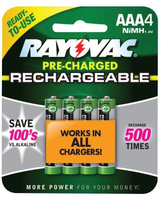 RAYOVAC?? Platinum Pre-Charged Rechargeable Batteries, NiMH, AAA