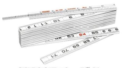 Ridge Tool Company Fiberglass Folding Rules, 6 ft, Fiberglass, Extension, 73360