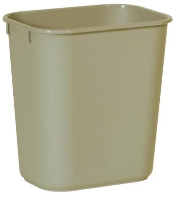 Newell Brands Deskside Wastebaskets, 13 5/8 qt, Plastic, Beige, FG295500BEIG