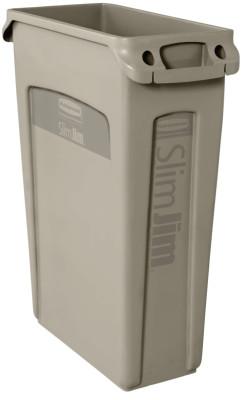 Newell Brands Slim Jim with Venting Channels, 23 gal, Resin, Beige, FG354060BEIG