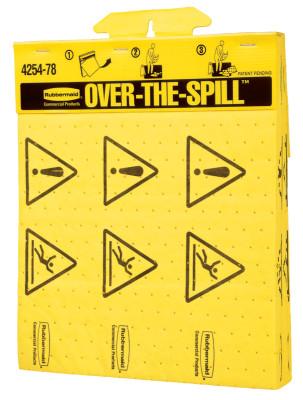 Newell Brands Over-The-Spill Pad Tablets, Caution Wet Floor, Yellow, FG425400YEL