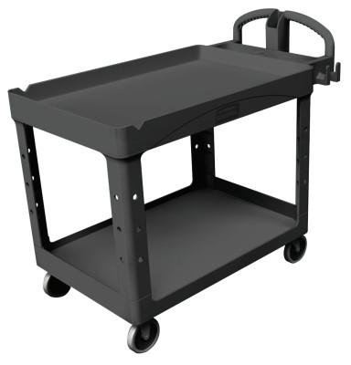 Newell Brands Heavy-Duty Lipped Shelves Utility Carts, 500 lb, 54 X 25 1/4 X 39 1/4h, Black, FG454600BLA