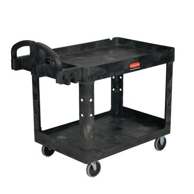 Newell Brands Two Lipped Shelves Utility Carts, 45 1/4 x 25.88 x 33 1/4h, Black, FG452089BLA