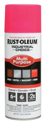 Rust-Oleum® Industrial Industrial Choice 1600 System Enamel Aerosols, 12 oz, Fluorescent Pink, Hi-Gloss, 1659830