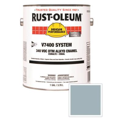 Rust-Oleum® Industrial High Performance V7400 System DTM Alkyd Enamel, 1 Gal, Aluminum, Metallic, 245309