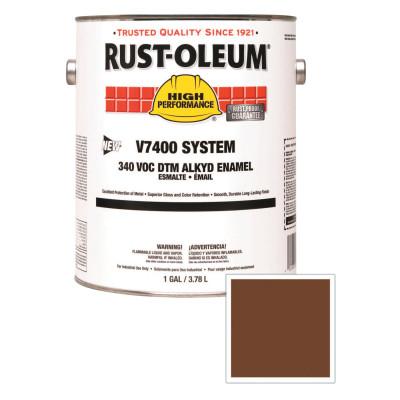 Rust-Oleum® Industrial High Performance V7400 System DTM Alkyd Enamel, 1 Gal, Chestnut Brwn, High-Gloss, 245380