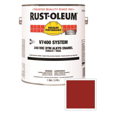 Rust-Oleum® Industrial High Performance V7400 System DTM Alkyd Enamel, 1 Gal, Fire Hdrnt Red, High-Glss, 245385