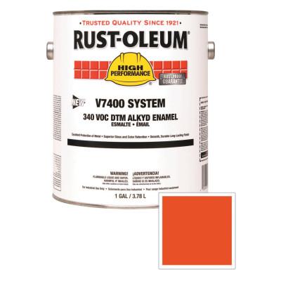 Rust-Oleum® Industrial High Performance V7400 System DTM Alkyd Enamel, 1 Gal, Intrntnl Orng, High-Gloss, 245408