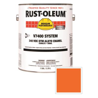 Rust-Oleum® Industrial High Performance V7400 System DTM Alkyd Enamel, 1 Gal, Safety Orange, High-Gloss, 245477