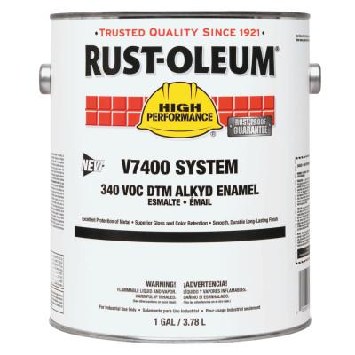 Rust-Oleum?? Industrial High Performance 7400 System DTM Alkyd Enamel, 1 Gal, Safety Yellow, High-Gloss, 245479