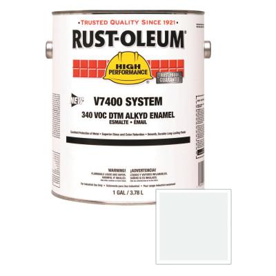 Rust-Oleum® Industrial High Performance V7400 System DTM Alkyd Enamel, 1 Gal, White, Semi-Gloss, 245483