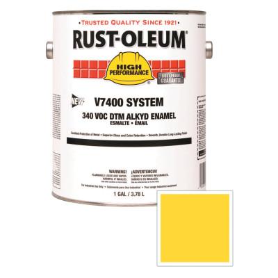 Rust-Oleum?? Industrial High Performance V7400 System DTM Alkyd Enamel, 1 Gal, Yellow, High-Gloss, 245488