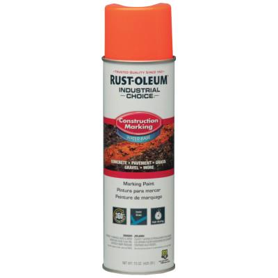 Rust-Oleum® Industrial Industrial Choice® M1400 Construction Marking Paint, 15 oz, Fluorescent Red Orange, 264699