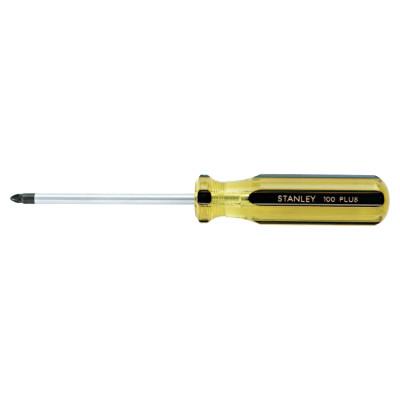 Stanley® Products 100 Plus Phillips Tip Screwdriver, 8 1/4" Long, Tip Size #2, 1/4" Shank Dia, 64-102-A