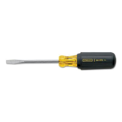 Stanley® Products Vinyl Grip Standard Tip Screwdrivers, 1/4 in, 8 1/4 in Long, Standard Blade, 66-090