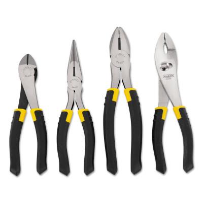 Stanley® Products 4-Piece Bi-Material Pliers Sets, 7 in Diagonal;8 in Lineman/Slip Joint/Long Nose, 84-058