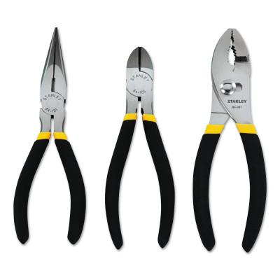 Stanley?? Products 3-Piece Basic Plier Sets, 6 in, Diagonal/Long Nose/Slip Joint, 84-114