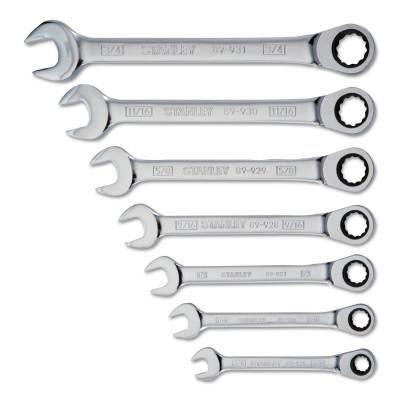Stanley® Products 7 Pc. SAE Ratcheting Combination Wrench Sets, 3/8 - 3/4 in, 94-542W