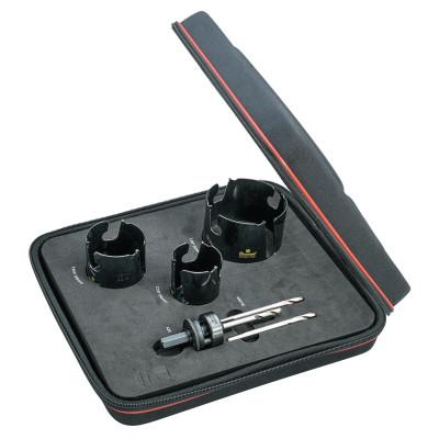L.S. Starrett 6 Piece Tungsten Carbide Tipped Fastcut Holesaw Kit, 2 1/8" - 3 5/8" Cut Dia., KMP03031-N