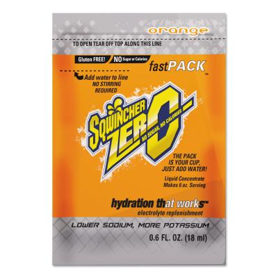 Sqwincher ZERO Sugar-Free Fast Pack®, Orange, 0.6 fl oz, Pack, Yields 6 oz, 159015500