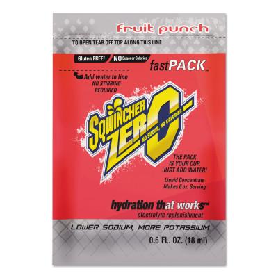 Sqwincher Fast Pack® Drink Mix, Fruit Punch Lite, 0.6 fl oz, Pack, Yields 6 oz, 159015501