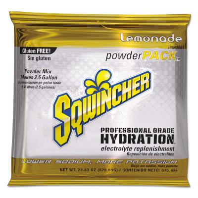 Sqwincher Powder Packs, Lemonade, 23.83 oz, Pack, Yields 2.5 gal, 159016040