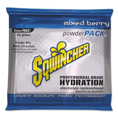 Sqwincher Powder Packs, Mixed Berry, 23.83 oz, Pack, Yields 2.5 gal, 159016048