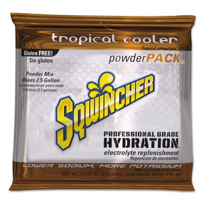 Sqwincher Powder Packs, Tropical Cooler, 23.83 oz, Pack, Yields 2.5 gal, 159016049