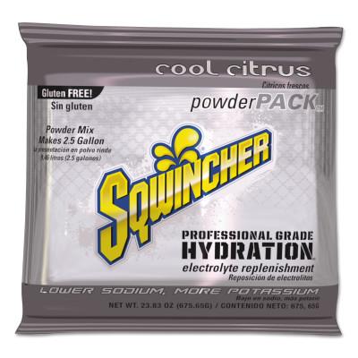 Sqwincher Powder Packs, Cool Citrus, 23.83 oz, Pack, Yields 2.5 gal, 159016050