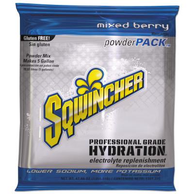 Sqwincher Powder Packs, Mixed Berry, 47.66 oz, Pack, Yields 5 gal, 159016400