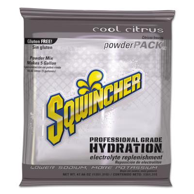 Sqwincher Powder Packs, Cool Citrus, 47.66 oz, Pack, Yields 5 gal, 159016402