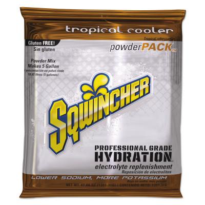 Sqwincher Powder Pack, Tropical Cooler, 47.66 oz, Pack, Yields 5 gal, 159016409