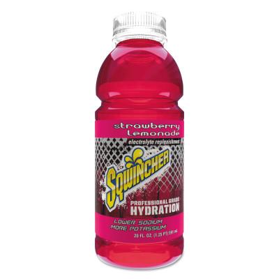 Sqwincher Ready-To-Drink, Strawberry Lemonade, 20 oz Wide-Mouth Bottle, 159030536