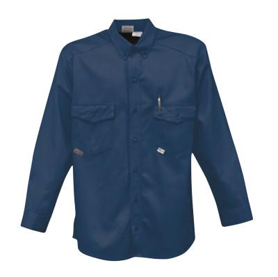 Stanco Button-Up Shirts, X-Large, Tan/Navy Blue, US7412NB-XL