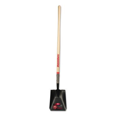 The AMES Companies, Inc. Square Point Transfer Shovel, 48 in Straight White Ash Handle, 9-1/4 in x 11-1/2 in, Reverse Step, 40184