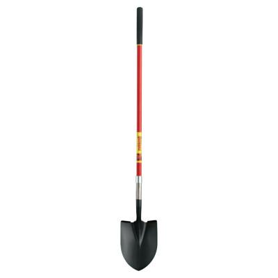 The AMES Companies, Inc. Round Point Shovel, 12 in L x 8.75 in W blade, Round Point, 48 in Fiberglass Straight;Cushion Grip Handle, 45000