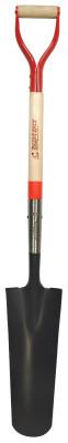 The AMES Companies, Inc. Drain Spade, 16 in L x 6 in W Round Blade, 29 in American Hardwood, Steel/Wood, D-Grip Handle, 47103