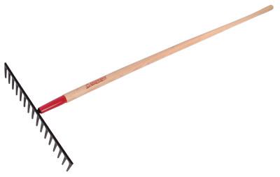 The AMES Companies, Inc. Level Rake for Gravel, 18.5 in W, Forged Steel, 16 Tine, 66 in American Hardwood Handle, 63122