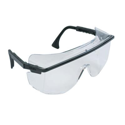 Honeywell Astrospec OTG 3001 Eyewear, Clear Lens, Anti-Scratch, Hard Coat, Black Frame, S2500
